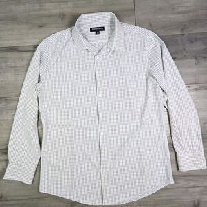 Mizzen Main Shirt Mens XL Leeward White Windowpane Trim Fit Button  Stretch